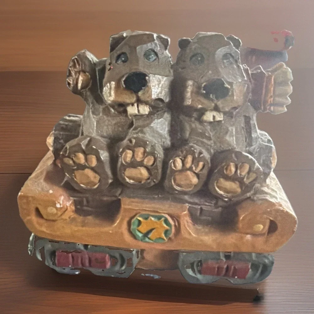 Vintage 1998 DAVID FRYKMAN TRAIN FIGURINES 3 Pc Set Limited Edition Grand Casino